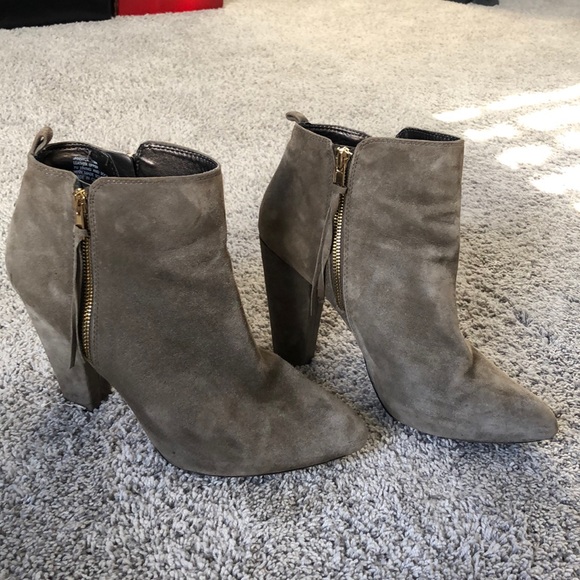 Gray Steve Madden Zipper Booties - Picture 2 of 8
